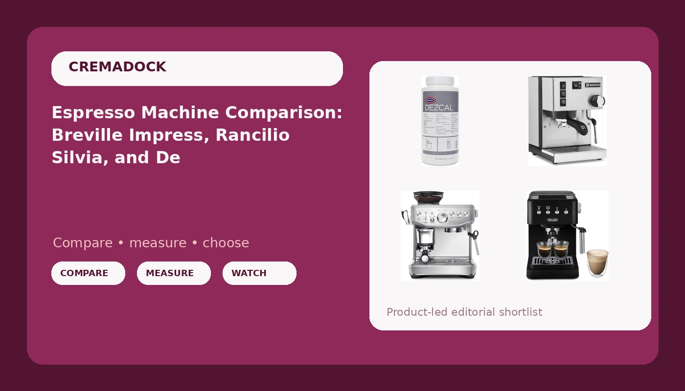 Espresso Machine Comparison: Breville Impress, Rancilio Silvia, and De'Longhi