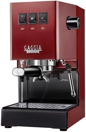 Gaggia RI9380/47 Classic Pro Espresso Machine,1.3liters, Cherry Red