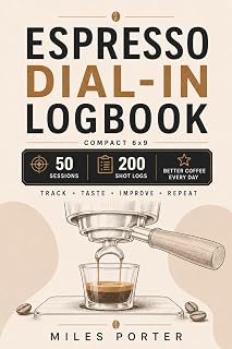 Espresso Dial-In Logbook: Compact Shot Tracker for Home Baristas - 50 Sessions, 200 Shot Logs + Fast Dial-In Guide