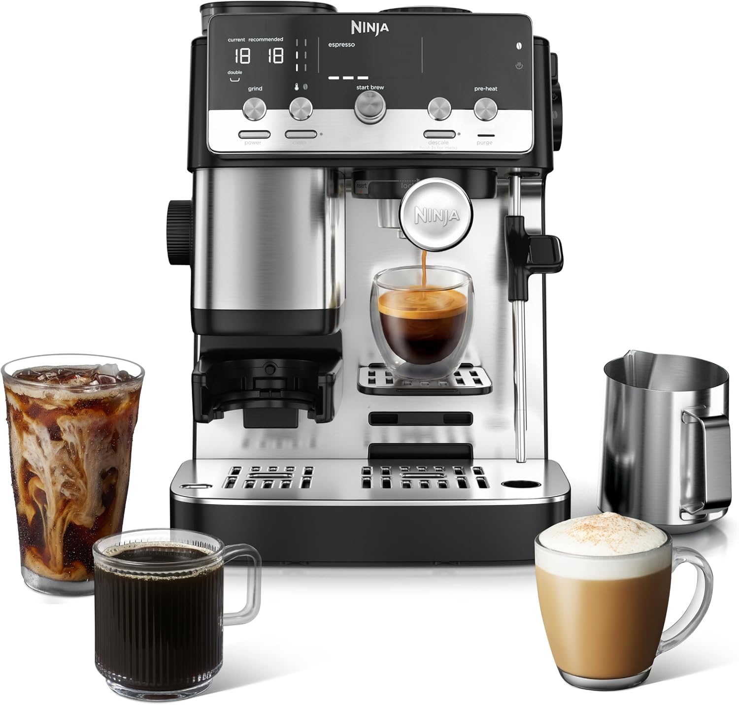 Ninja Luxe Café Mini, Espresso Machine & Drip Coffee, Stainless, ES301