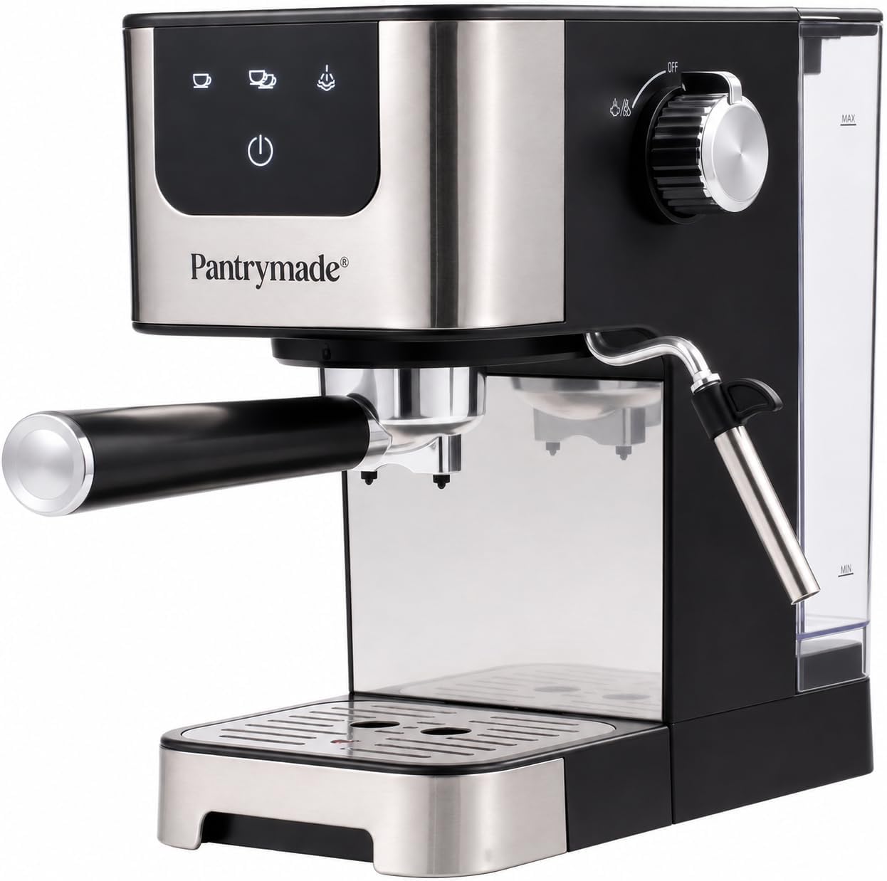Pantrymade 20 Bar Espresso Machine with Milk Frother and LCD Display