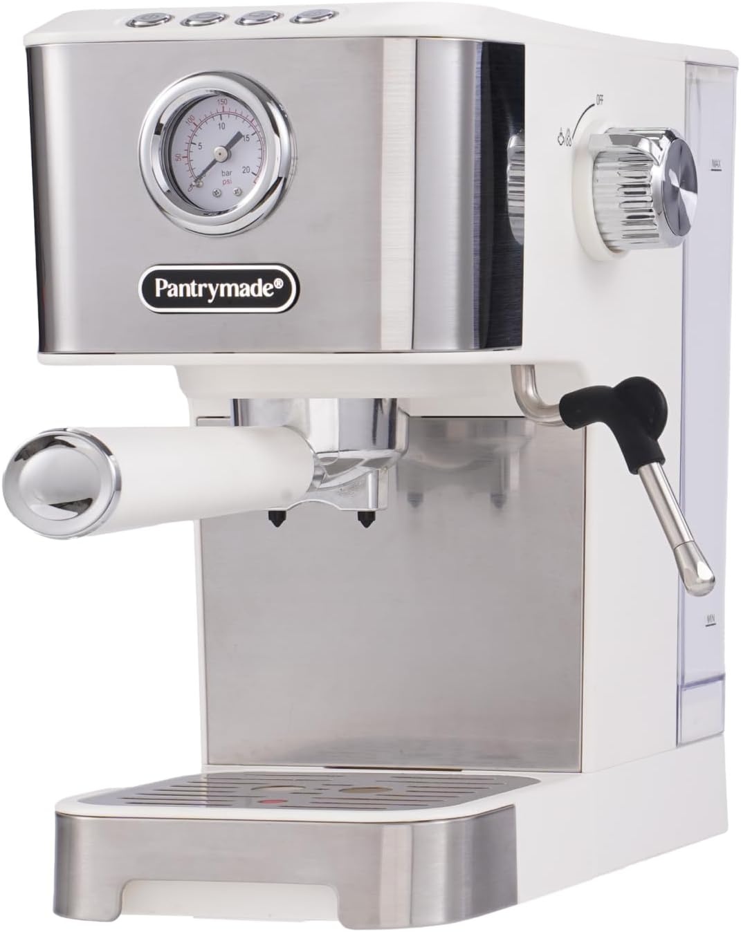 Pantrymade 20 Bar Espresso Machine with Milk Frother and Pressure Gauge